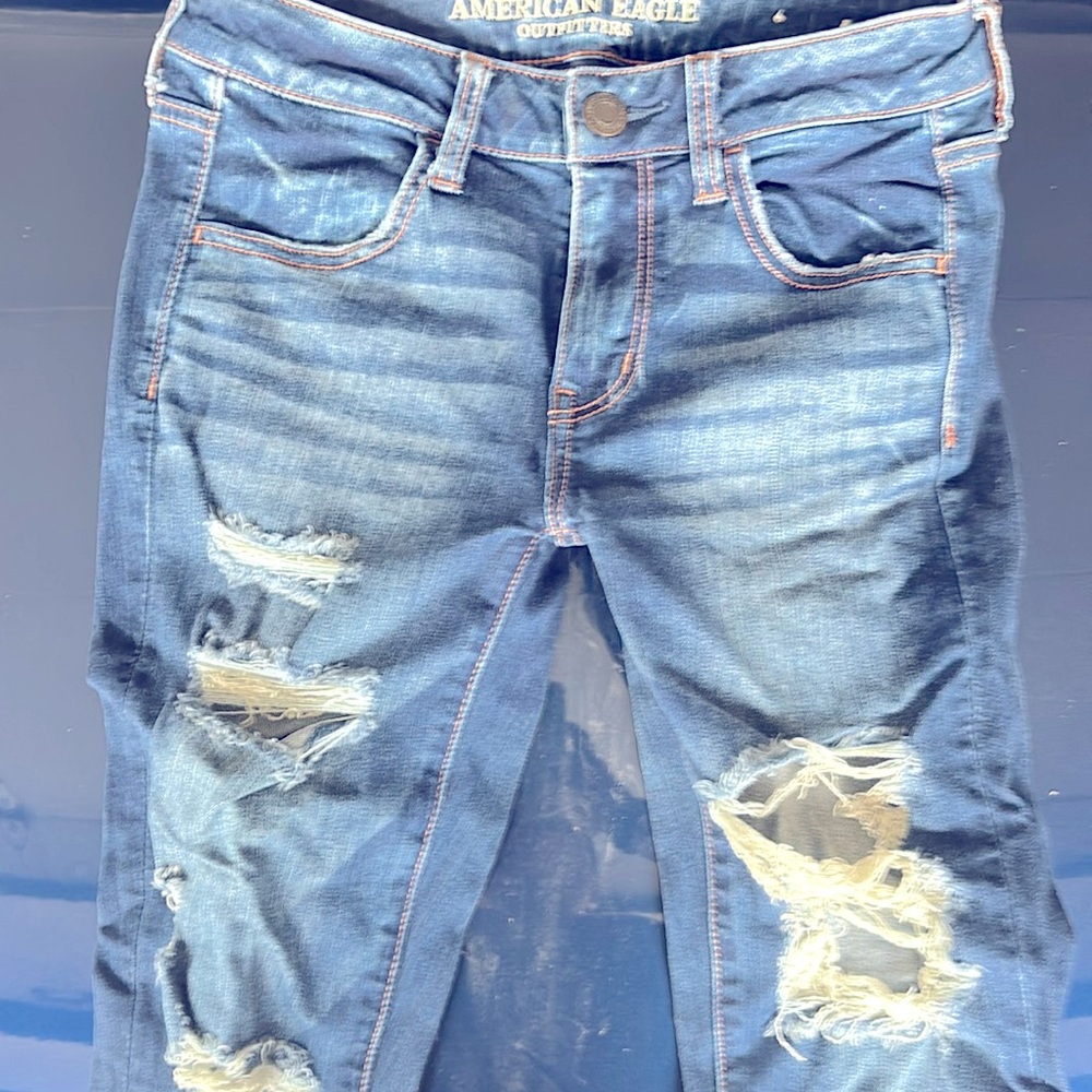 American eagle outfitters super stretch X jeans distressed
